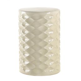 Ivory Faceted Ceramic Stool
