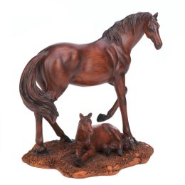 Mother And Foal Horse Statue