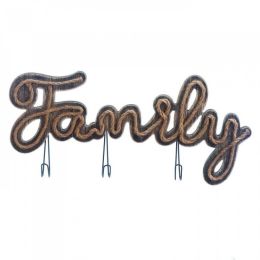 Family Sign With Hooks