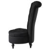 Black Tufted High Back Plush Velvet Upholstered Accent Low Profile Chair