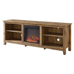 Barnwood 70-inch TV Stand Electric Fireplace Space Heater