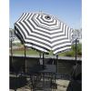 6 Foot Black White Stripe Drape Umbrella Manual Lift with Tilt