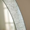 Oval Frame-less Bathroom Vanity Wall Mirror with Elegant Crystal Look Border