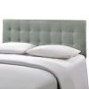 Full size Grey Fabric Button-Tufted Upholstered Headboard