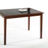 Rectangular 48 x 36 inch Brown Wood Dining Table with Faux Marble Top