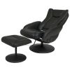 Sturdy Black Faux Leather Electric Massage Recliner Chair w/ Ottoman