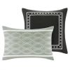 King size 5-Piece Damask White Black Comforter Set