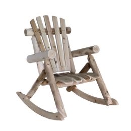 Weather Resistant Cedar Log Rocking Chair - Adirondack Style