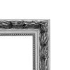 Large 38 x 26 inch Bathroom Wall Mirror with Baroque Style Silver Wood Frame