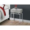 24in Modern End Table 1 Drawer Nightstand Grey with Chrome Metal Legs