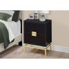 24in Retro 2 Drawer NightStand End Table Cappuccino with Gold Metal Legs