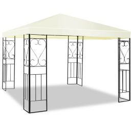 10 x 10 Ft Outdoor Steel Frame Gazebo Shelter with Waterproof Polyester Canopy