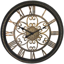 Westclox 19.5&quot; Wall Clock With Antique Black And Gold Finish