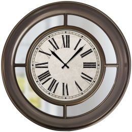Westclox 22&quot; Round Mirrored Wall Clock