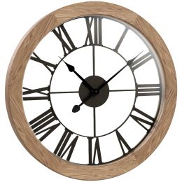 Westclox 15&quot; Round Wood Wall Clock