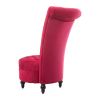 Red Tufted High Back Plush Velvet Upholstered Accent Low Profile Chair