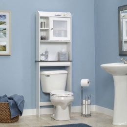 White Space Saving Over Toilet Bathroom Cabinet with 2 Adjustable Shelves