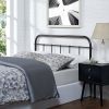 Full size Vintage Dark Brown Metal Headboard with Rounded Corners