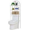 Over Toilet Bathroom Space Saving Storage Shelving Unit in White Metal Finish