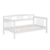 Twin size Traditional Pine Wood Day Bed Frame in White Finish