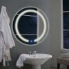 Modern 20-inch Round Bathroom Wall Mirror with Touch Button LED Light
