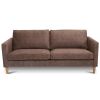 Modern Light Brown Coffee Fabric Mid-Century Style Sofa with Wood Legs