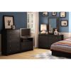 Black 6 Drawer Bedroom Dresser with Nickle Metal Knobs Handles
