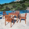 Square 35-in Outdoor Wooden Patio Dining Table with 2-in Diameter Umbrella Hole