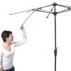 7.5-Ft Patio Umbrella for Outdoor Garden with Tilt Navy Shade and Champagne Pole