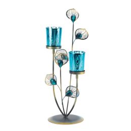  Peacock Plume Candle Holder