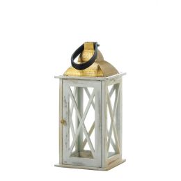 Savannah Medium White Lantern